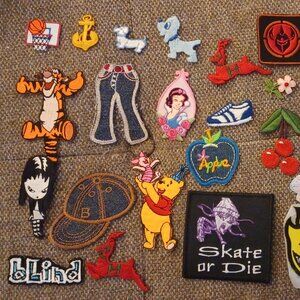 Vintage Iron-On / Sew-On Patches 25 PC's 70's, 80's, And 90"s New Un-Used StocK